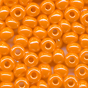 Rocailles pumpkin-orange lüster, Inhalt 8 g, Größe 3,5 mm, böhmisch