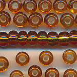 Rocailles topaz dunkel silber lining, 100 Gramm, Größe 7,6 mm, Großloch