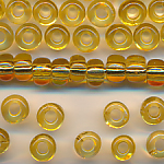 Rocailles honig transparent, 100 Gramm, Größe 6,6 mm, Großloch