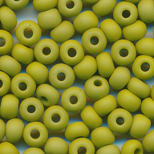 Rocailles matt army-grün, Größe 6/0 (4,0 mm), 20 Gramm