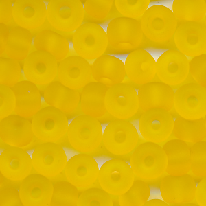 Rocailles matt kristall gelb, Größe 9/0 (2,6 mm), 20 Gramm