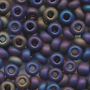 Rocailles matt violett rainbow, Größe 9/0 (2,6 mm), 20 Gramm