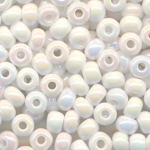 Rocailles weiß rainbow, Größe 9/0 (2,6 mm), 20 Gramm