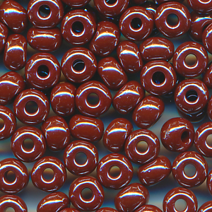 Rocailles lüster opak braun, Größe 11/0 (2,1 mm), 20 Gramm