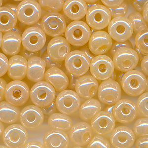 Rocailles lüster opak sesam, Größe 6/0 (4,0 mm), 20 Gramm