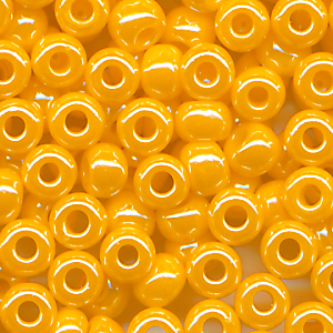 Rocailles lüster opak maisgelb, Größe 9/0 (2,6 mm), 20 Gramm