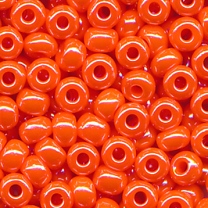 Rocailles lüster opak blut-orange, Größe 8/0 (3,0 mm), 20 Gramm