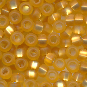 Rocailles matt topas Silbereinzug, Größe 10/0 (2,3 mm), 20 Gramm