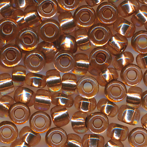 Rocailles nougat-braun Silbereinzug, Größe 10/0 (2,3 mm), 20 Gramm