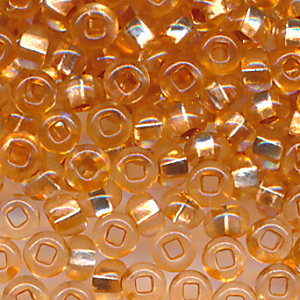 Rocailles rot-gold Silbereinzug, Größe 10/0 (2,3 mm), 20 Gramm