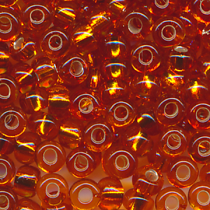 Rocailles dark orange Silbereinzug, Größe 8/0 (3,0 mm), 20g