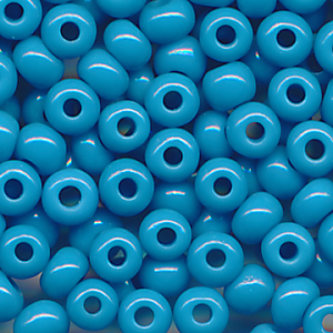 Rocailles opak poliert himmel-blau, Größe 6/0 (4,0 mm), 20 Gramm
