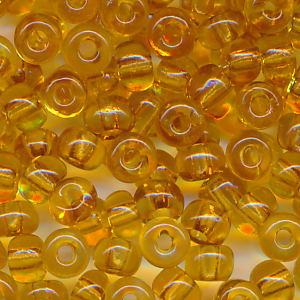 Rocailles klar honig, Größe 11/0 (2,1 mm), 20 Gramm