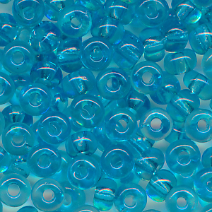 Rocailles aqua-blue klar, Größe 8/0 (3,0 mm), 20 Gramm