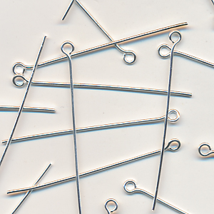 Ösenstifte hell-silber, Inhalt 10 Stück, Größe 40 x 0,6 mm, Drahtstifte