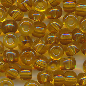 Rocailles klar bernstein, 100 Gramm, Größe 8,2 mm, Großloch