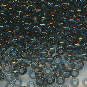 Rocailles facettiert grey grau klar, Inhalt 6 g, Größe 11/0, Cut-Perlen