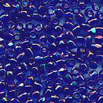 Rocailles facettiert kobalt-blau lüster, Inhalt 6 g, Größe 12/0, Cut-Perlen