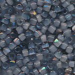 Rocailles facettiert grau satin, Inhalt 6 g, Größe 12/0, Cut-Perlen