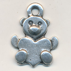 Metallperlen silberfarben, Inhalt 3 Stück, Größe 7 x 5 mm