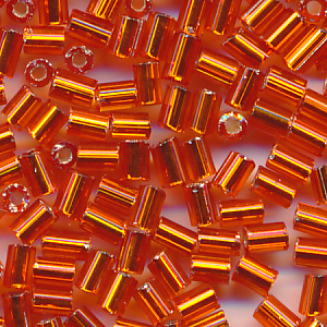 Stiftperlen orange Silber lining, Inhalt 8 g, Größe 2 mm