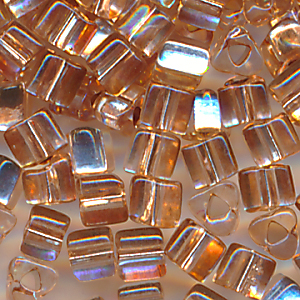 Dreieckperlen kristall kupfer silber lining, Inhalt 7 g, Größe 3 mm