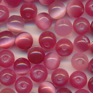 Katzenaugen alt-rosa, Inhalt 20 Stück, Größe 6 mm, cat eye Glasperlen