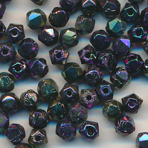 Glasperlen lila rainbow, 20 Stück, Größe 5 mm