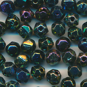 Glasperlen grün rainbow, Inhalt 20 Stück, Größe 5 mm