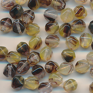 Glasperlen kristall grün braun, Inhalt 50 Stück, Größe 5 x 6 mm