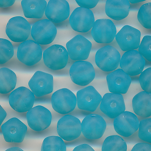 Glasperlen capri blau matt, Inhalt 30 Stück, Größe 6 mm