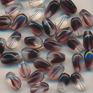 Glasperlen kristall violett, Inhalt 12 Stück, Größe 9 x 6 mm