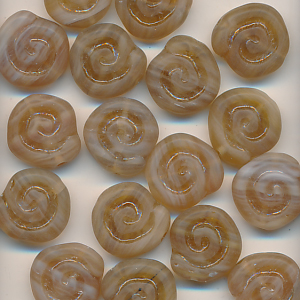 Glasperlen braun bunt, Inhalt 5 Stück, Größe 12 x 4 mm