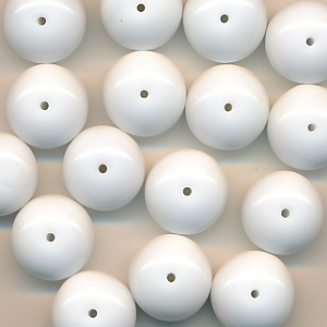 Glasperlen weiß, Inhalt 5 Stück, Größe 14 x 10 mm