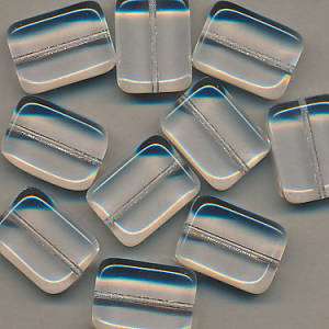 Glasperlen kristall klar, Inhalt 3 Stück, Größe 20 x 15 mm, Maxi