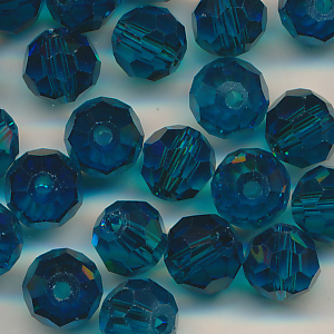 Facettenperlen türkis klar, Inhalt 16 Stück, Größe 6 mm