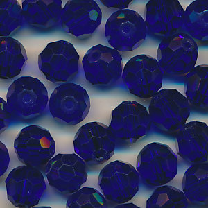 Facettenperlen dunkel blau, Inhalt 12 Stück, Größe 8 mm