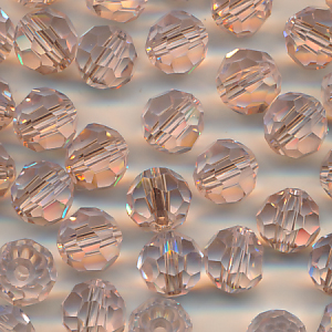 Facettenperlen rosa klar, Inhalt 12 Stück, Größe 8 mm
