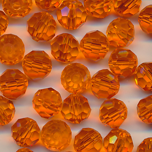 Facettenperlen hell rot klar, Inhalt 12 Stück, Größe 8 mm