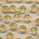 Facettenperlen honig-gelb, Inhalt 10 Stück, Größe 10 mm