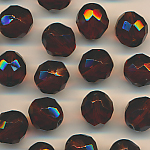 Facettenperlen teak-braun, Inhalt 6 Stück, Größe 12 mm