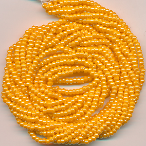 Rocailles sonnengelb lüster, Inhalt 6,5 g, Größe 11/0, böhmisch Strang
