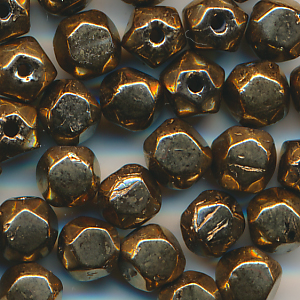 Facettenkugeln gold antik, Inhalt 10 Stück, Größe 5 mm, böhmisch, Glas