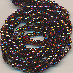 Rocailles violett dark rainow, Inhalt 6 g, Größe 8/0, böhmisch Strang