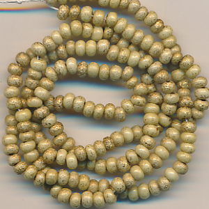 Rocailles kiwi grün gold dust, Inhalt 11,5 g, Größe 6/0, böhmisch Strang*