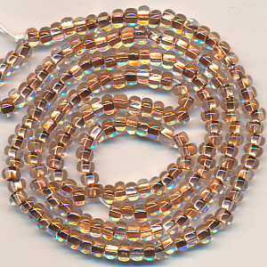 Rocailles kristall copper lining, Inhalt 11 g, Größe 6/0, böhmisch Strang