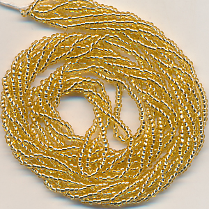 Rocailles gold kristall, Inhalt 5 g, Größe 13/0, sehr fein, böhmisch Strang