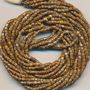 Stiftperlen schoko marmor, Inhalt 8 g, Größe 2 mm, böhmisch Strang