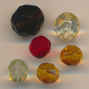 Facettenperlen Mix, Inhalt 6 Stück, Größe 12 - 8 mm