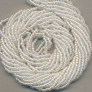 Rocailles perlmutt kristall, Inhalt 6 g, Größe 11/0, böhmisch Strang*